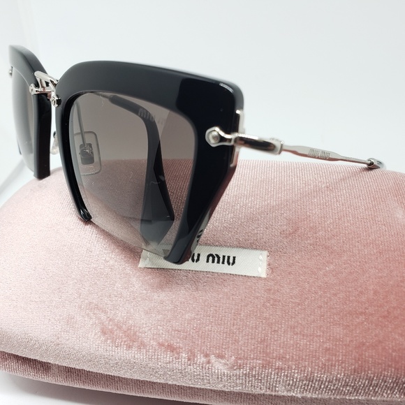 Miu Miu Sunglasses Cat Eye Square Black - Picture 5 of 8
